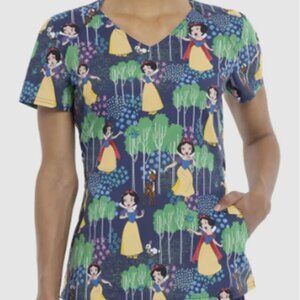 Cherokee Tooniforms Scrub Top – Disney Snow White V-Neck Medium